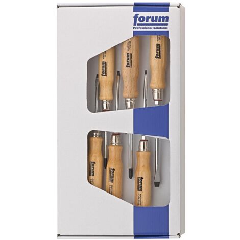 Forum Schraubendreher-Satz mit Holzheft 6-tlg. für Schlitz/PZ