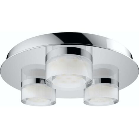 Forum Spa Amalfi Polished Chrome 260mm 3 Lamp Plate LED Flush Ceiling Light - SPA-31736-CHR