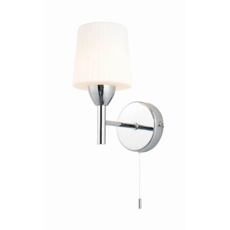 FORUM LIGHTING Forum Spa Aquarius Polished Chrome 100mm 1 Lamp Ribbed Wall Light - SPA-PR-17146