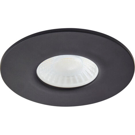 Forum Spa Como Satin Black 68mm Fire-rated IP65 8w LED Fixed Bathroom Downlight - SPA-38572-SBLK