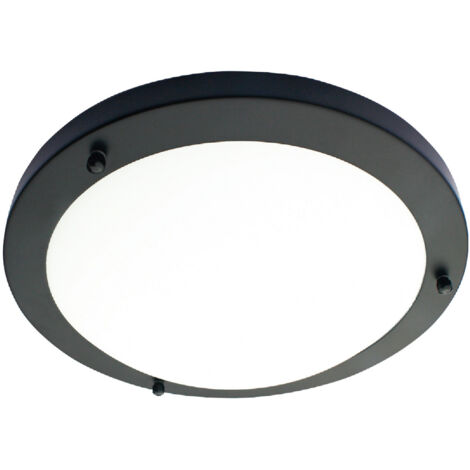 Forum Spa Delphi Matt Black 310mm Large LED Flush Ceiling Light - SPA-34047-SBLK