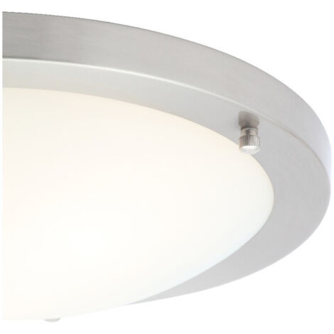 Forum Spa Delphi Satin Nickel 310mm Large 2 x E14 Flush Ceiling Light - SPA-34050-SNIC