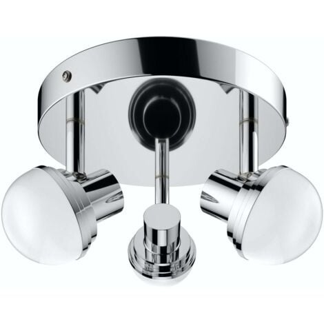 Forum Spa Milan Polished Chrome 200mm Deco 3 Lamp Plate LED Spotlight - SPA-31733-CHR