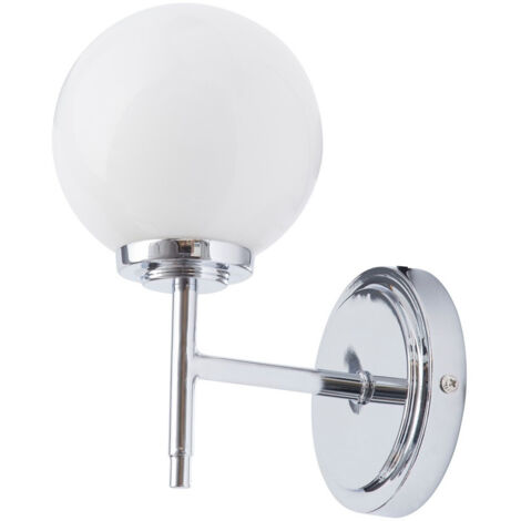 Forum Spa Porto Polished Chrome/Opal 120mm 1 Lamp Wall Light - SPA-31306-CHR