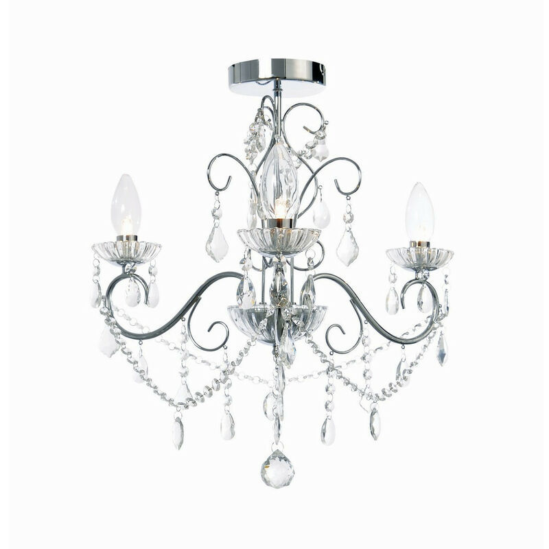 Forum Lighting - Forum Vela Plafonnier de salle de bain à 3 lumières chromé, transparent IP44