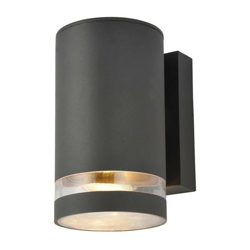 Image of Lens Up or Down Outdoor Wall Light - Anthracite - Anthracite - Zinc