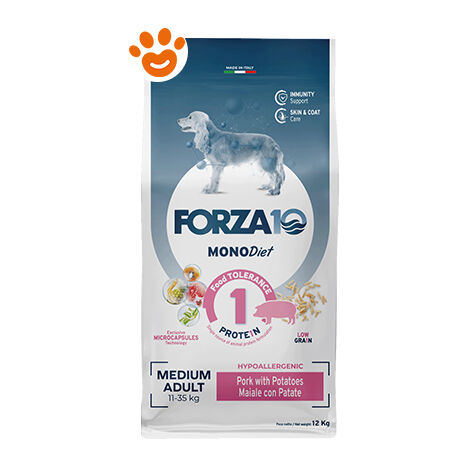 Forza10 Cane Medium Veterinary Hypoallergenic 12 kg Maiale e Patate