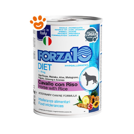 Forza10 Dog Diet Cavallo con Riso  - Forza10 Dog Diet Cavallo con Riso - Lattina Da 400 Gr