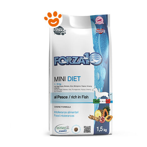 Forza10 Dog Diet Mini Adult al Pesce  - Forza10 Dog Diet Mini Adult al Pesce - Sacco Da 400 Gr