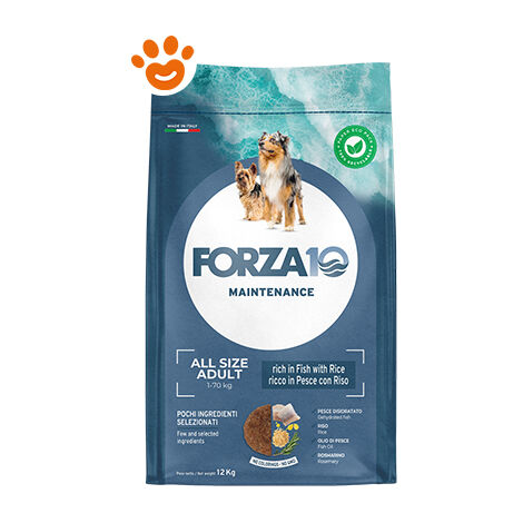 Forza10 Dog Maintenance All Size Adult Pesce e Riso  - Forza10 Dog Maintenance All Size Adult Pesce e Riso - Sacco Da 12 Kg