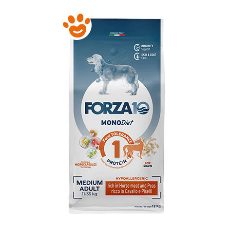 Forza10 Dog Monodiet Medium Adult al Cavallo e Piselli - Forza10 Dog Monodiet Medium Adult al Cavallo e Piselli - Sacco Da 12 Kg