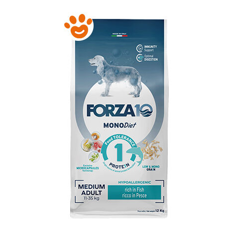 Forza10 Dog Monodiet Medium Adult al Pesce - Forza10 Dog Monodiet Medium Adult al Pesce - Sacco Da 1,5 Kg