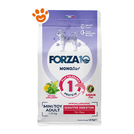 Forza10 Dog Monodiet Mini Adult Sensistive Digestion Pesce  - Forza10 Dog Monodiet Mini Adult Sensistive Digestion Pesce - Sacco Da 1,5 Kg