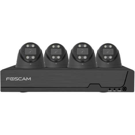 Foscam FN9108E-T4-2T Überwachungsset mit 4 Überwachungskameras schwarz