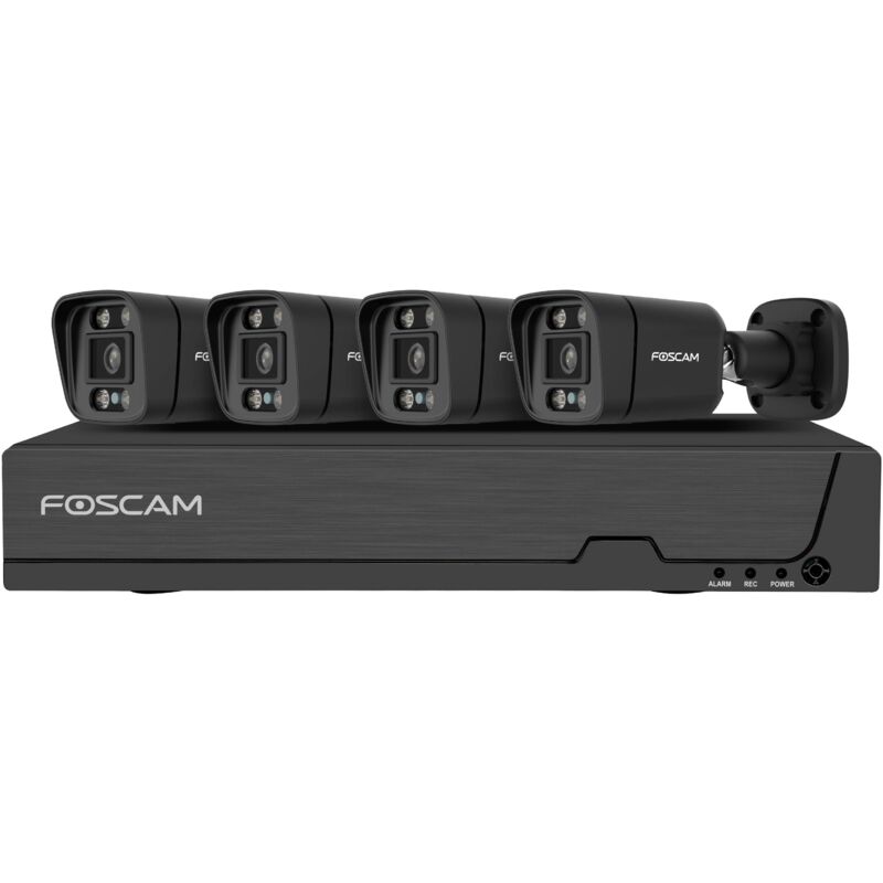 Foscam FNA108E-B4-2T black Ethernet IP-Set pour caméra de surveillance8 canauxavec 4 caméras3840 x 2160 pixels V066973