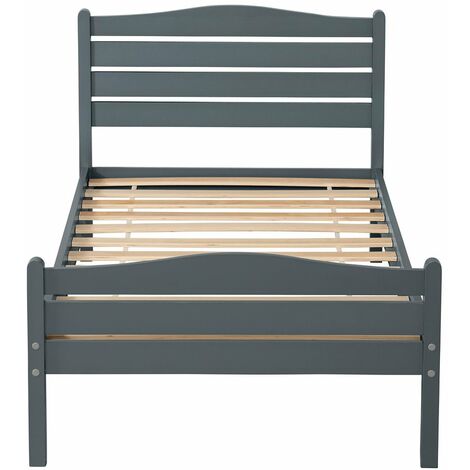 main image of "Foshan Bed Frame, Stylish Wooden Bed (Frame Only) - White, 4FT6 Double"
