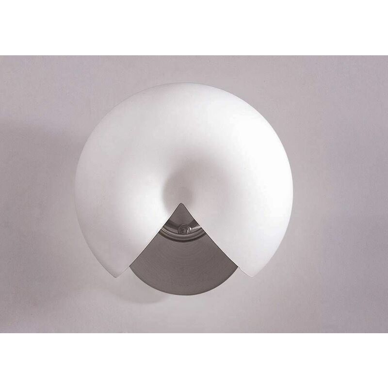 Fosil wall light with switch 2 G9 bulbs, satin nickel / frosted white glass