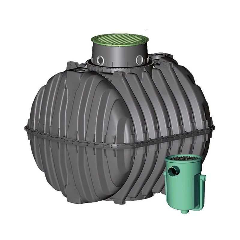 Graf - Fosse septique avec Filtre 3750 litres, 9 à 12 habitants, Certificat ce. Réservoir Carat, Micro dôme et filtre Anaerobix 60 l