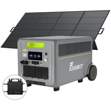 FOSSiBOT F7200 5222Wh 7200W Generateur Electrique/LiFePO4 Centrale Électrique Portable+Microonduleur+ 420W Panneau Solaire Pliable