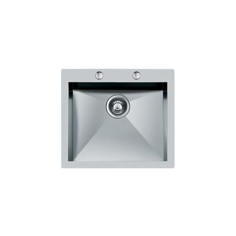 Foster 1243 050 Quadra Lavello Acciaio spazzolato da Incasso a Bordo Q4 1 Vasca con spigoli a fondo vasca raggiati e diamantatura 57,9x51cm