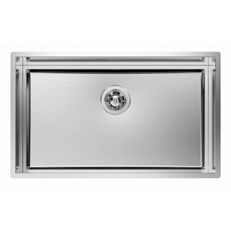 Foster 1252 051 Master Lavello Acciaio Inox Spazzolato da incasso Filotop Gocciolatoio a Sinistra 2 Vasche 100x52cm