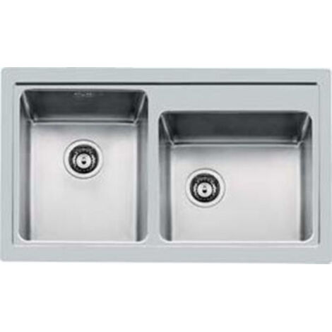 Foster 4385 050 S4000 Lavello Acciaio Inox Spazzolato da incasso Filotop 2 Vasche 87,3x51,3cm