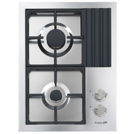 Foster S4000 Domino.2F.AE.Q4. Colore del prodotto: Nero, Acciaio inox, Posizionamento dell'apparecchio: Da incasso, Tipo di piano cottura: Gas. Bruciatore piccolo: 1100 W, Bruciatore medi... - 7276032
