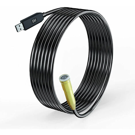 Fotocamera Endoscopica USB da 5m con 4 Luci Led Sonda Impermeabile Flessibile