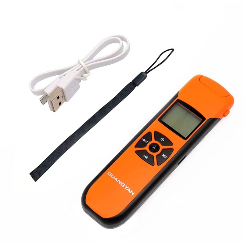 Fotómetro de fibra óptica, mini fotómetro láser portátil y ligero de fibra óptica para probar 7 longitudes de onda calibradas, medidor de potencia