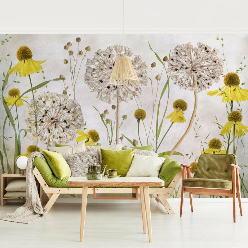 

Fotomural - Allium And Helenium Illustration - Mural apaisado Dimensión LxA: 190cm x 288cm