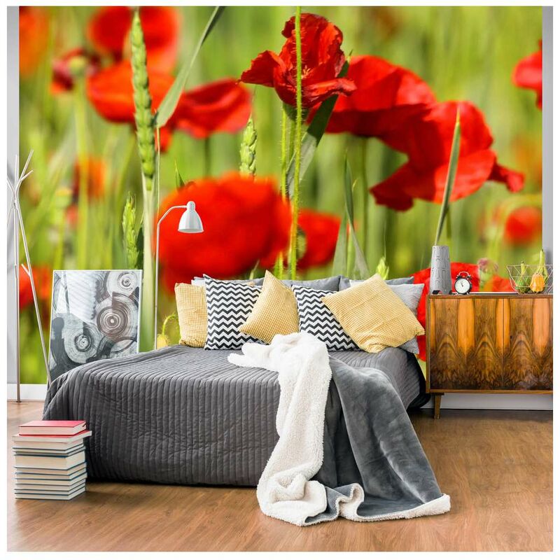 

Fotomural - Amapolas en campo de cereales Medidas 250X193