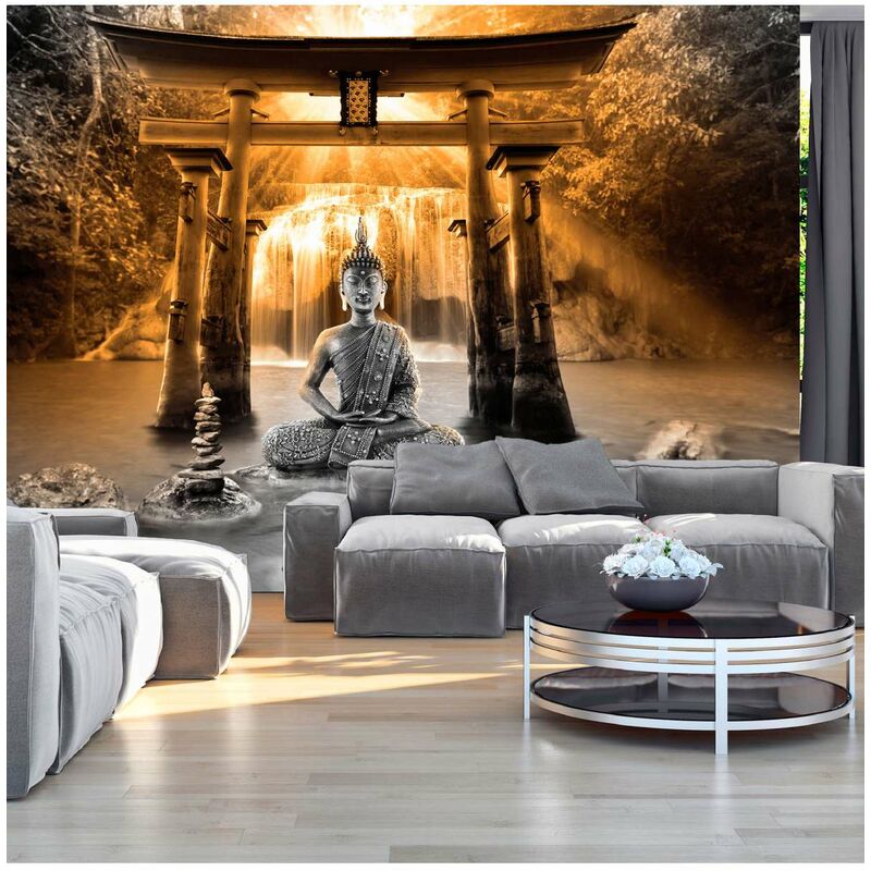

Fotomural autoadhesivo - Buddha Smile (Orange) Medidas 98X70