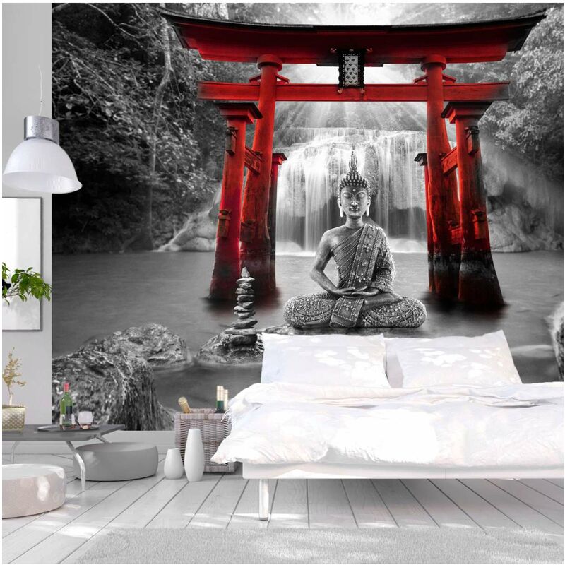 

Fotomural autoadhesivo - Buddha Smile (Red) Medidas 147X105