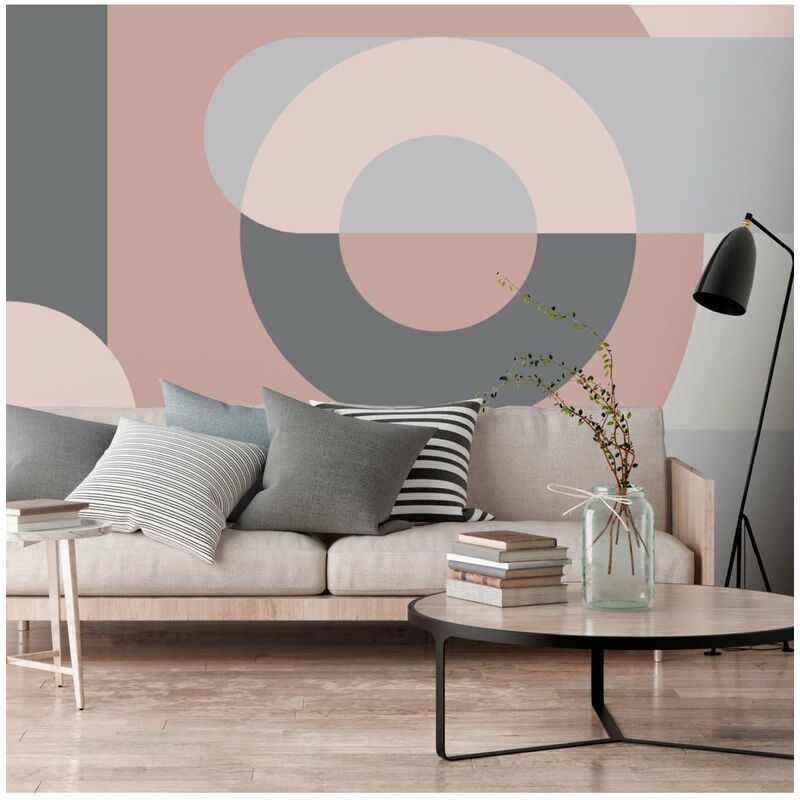 

Fotomural autoadhesivo - Geometric Wreath (Pink) Medidas 343X245