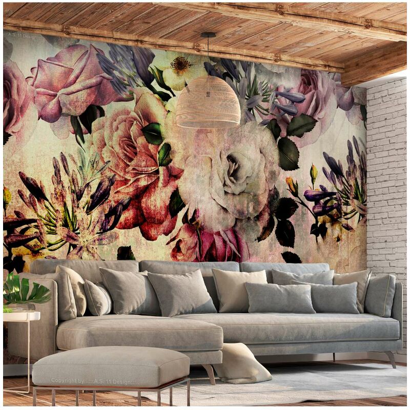 

Fotomural autoadhesivo - Nostalgia Flowers Medidas 98X70