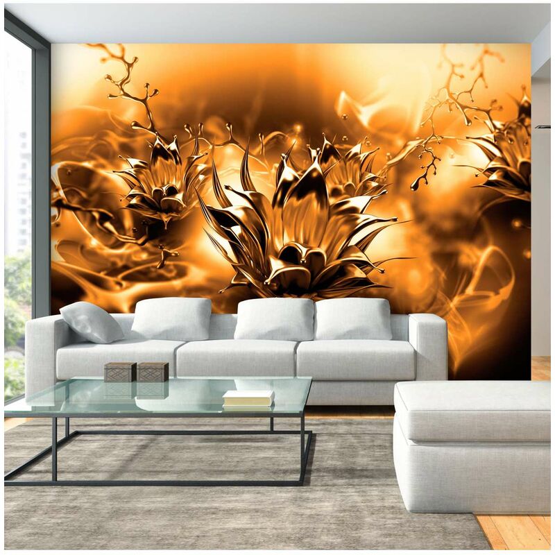 

Fotomural autoadhesivo - Oily Flower (Orange) Medidas 147X105