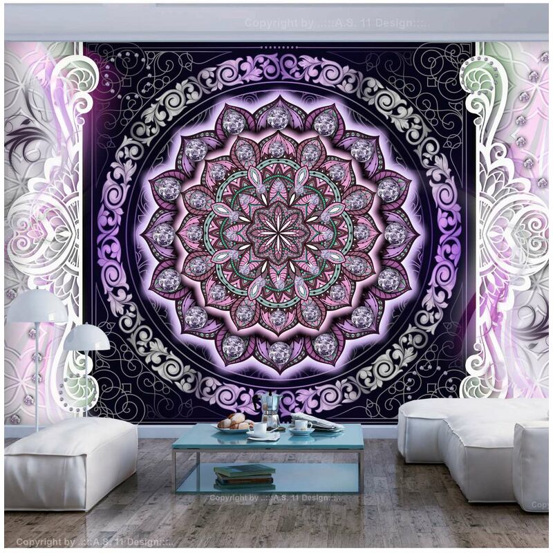 

Fotomural autoadhesivo - Round Stained Glass (Violet) Medidas 245X175