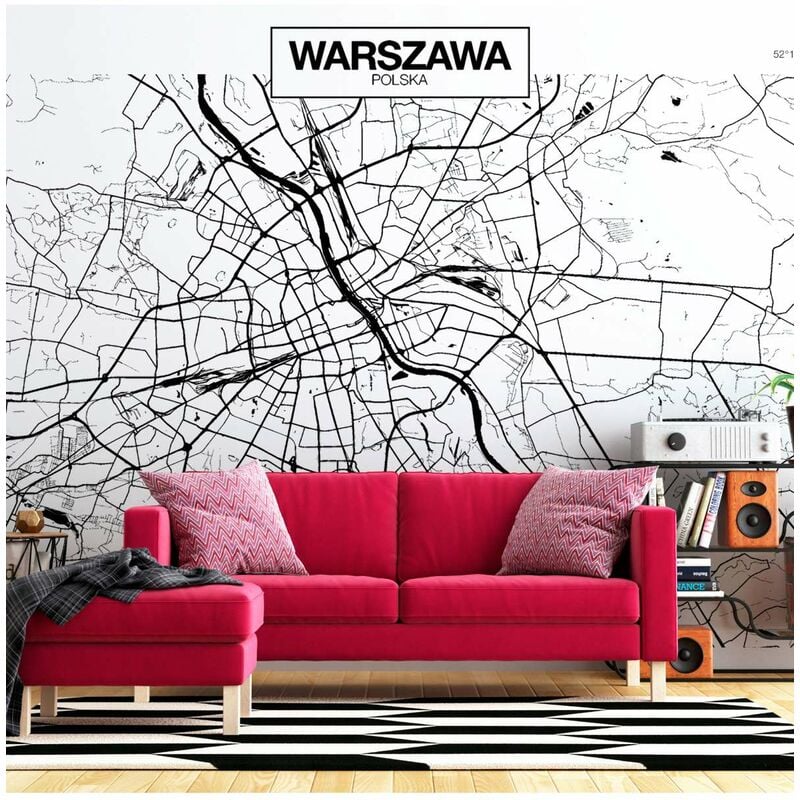 

Fotomural autoadhesivo - Warsaw Map Medidas 147X105
