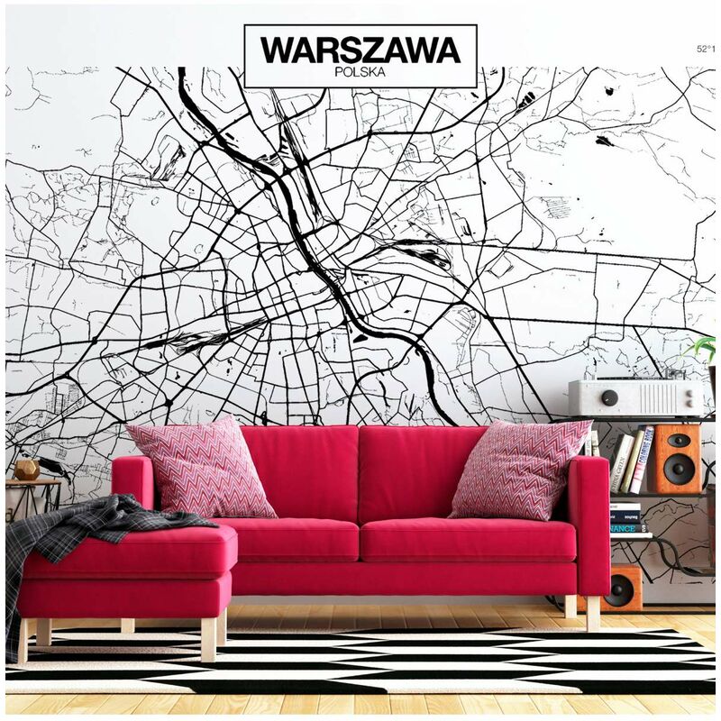 

Fotomural autoadhesivo - Warsaw Map Medidas 294X210