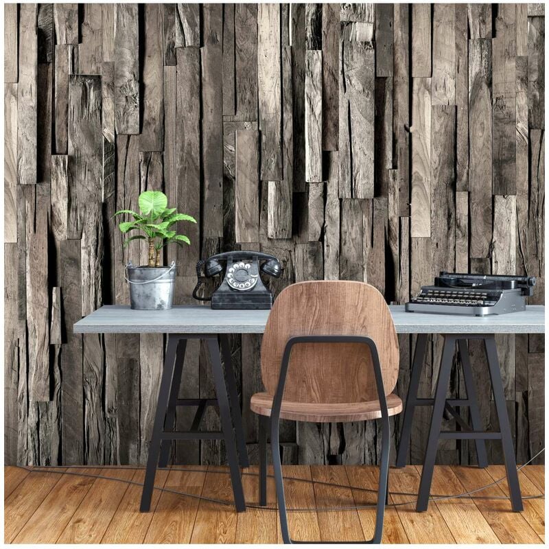 

Fotomural autoadhesivo - Wooden Curtain (Dark Brown) Medidas 294X210