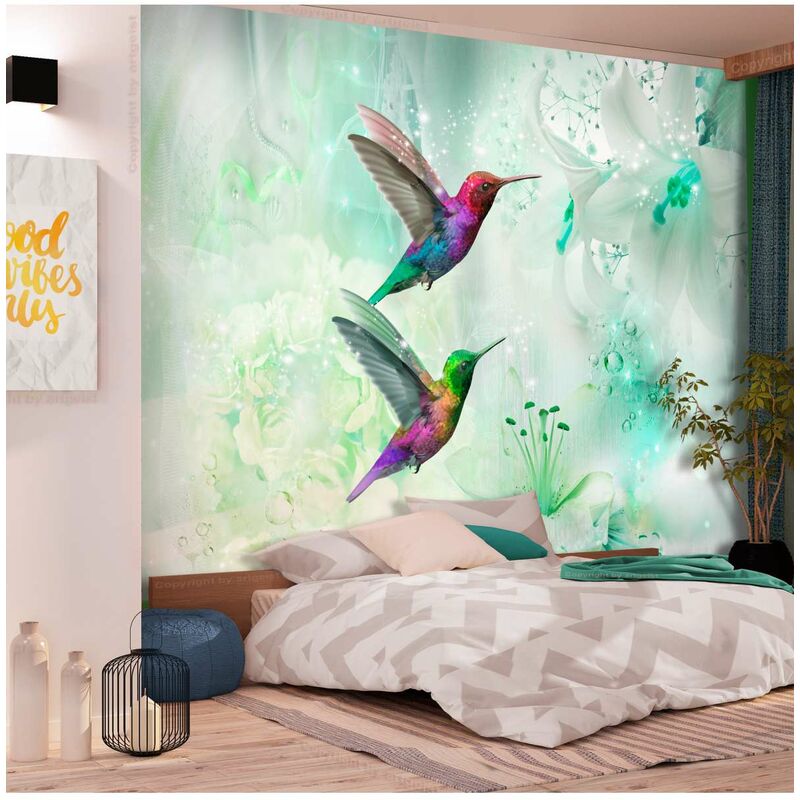 

Fotomural autoadhesivo - Colourful Hummingbirds (Green) Medidas 200X140