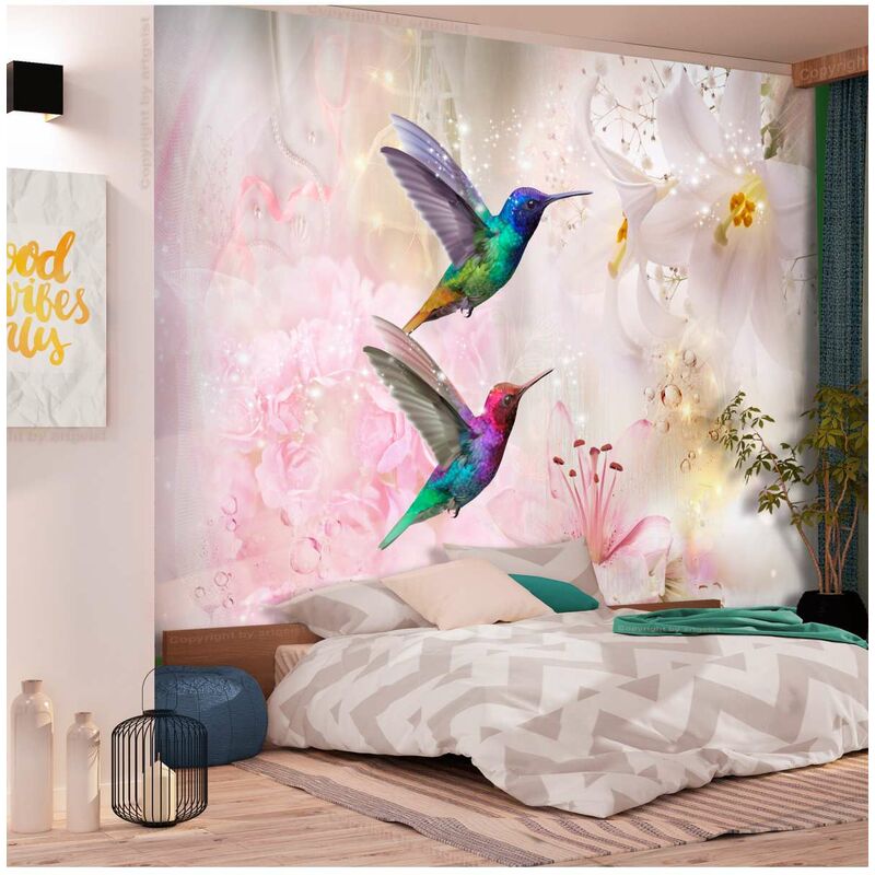 

Fotomural autoadhesivo - Colourful Hummingbirds (Pink) Medidas 100X70