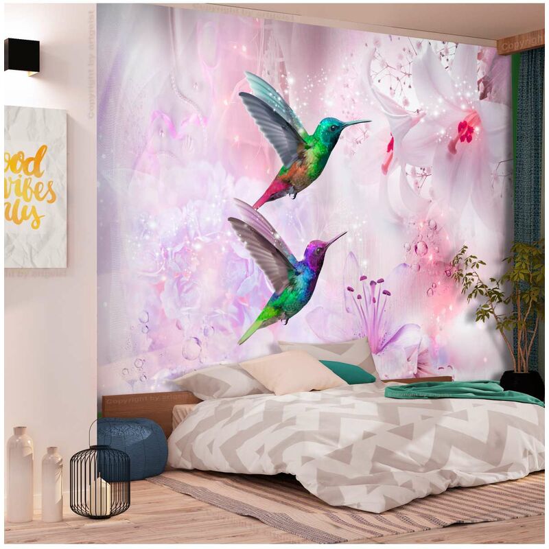

Fotomural autoadhesivo - Colourful Hummingbirds (Purple) Medidas 300X210
