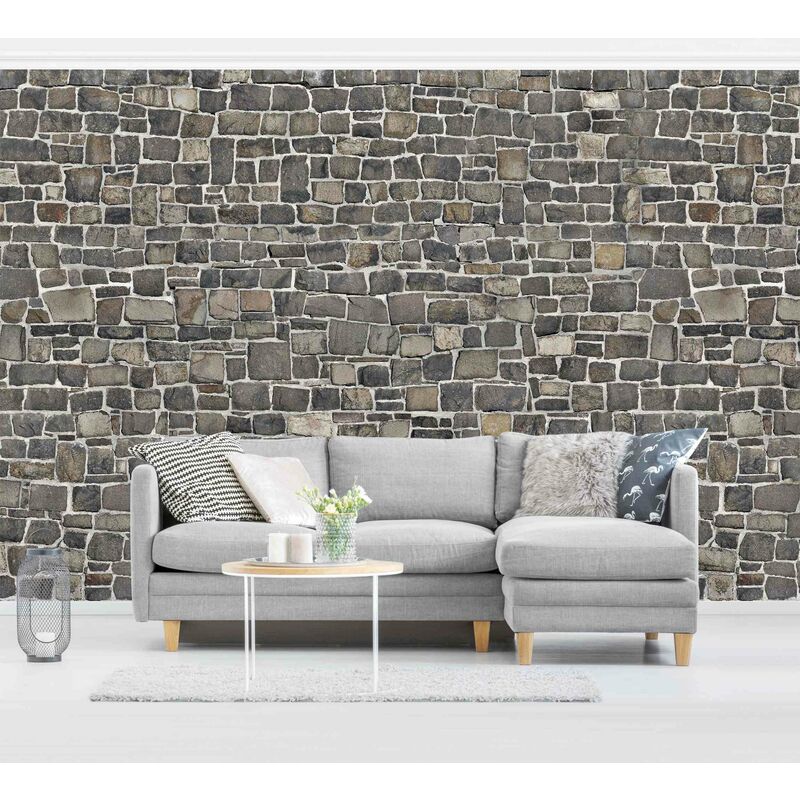 

Fotomural - Crushed Stone Wallpaper Stone Wall - Mural apaisado Dimensión LxA: 190cm x 288cm