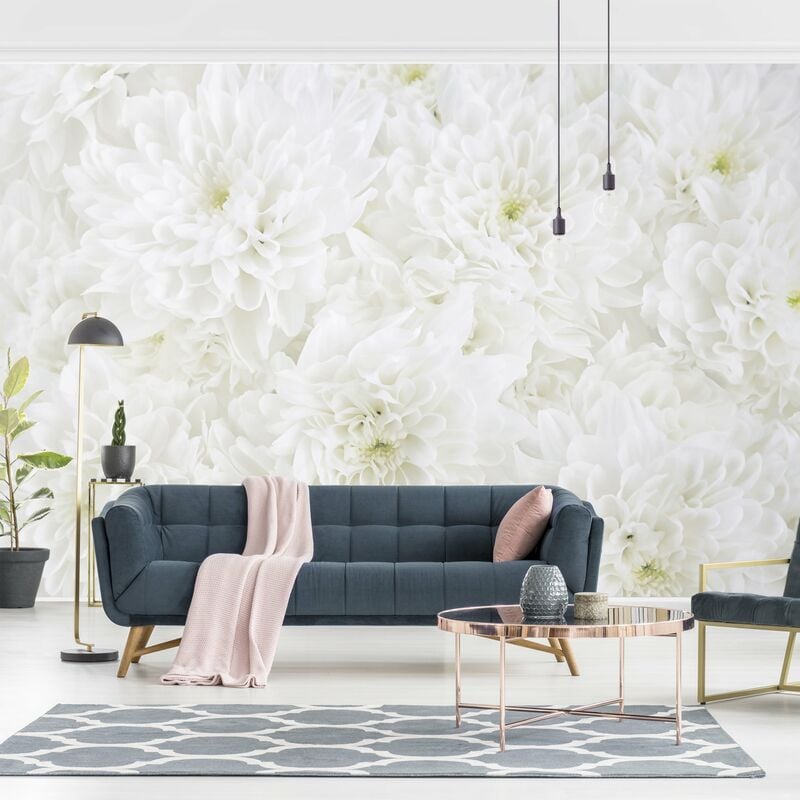

Fotomural - Dahlias Sea Of Flowers White - Mural apaisado Dimensión LxA: 225cm x 336cm