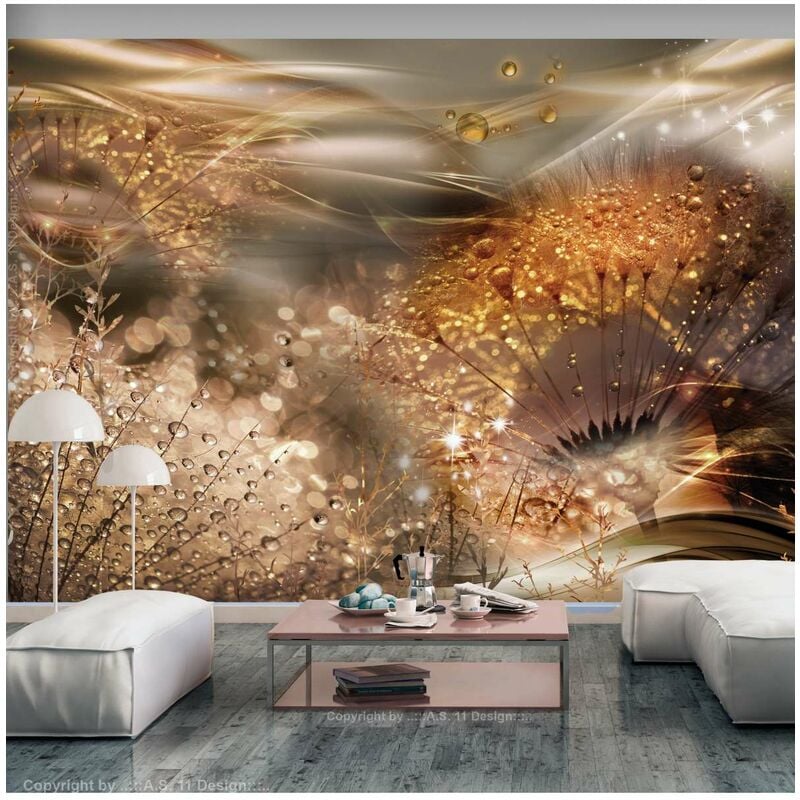 

Fotomural autoadhesivo - Dandelions' World (Gold) Medidas 400X280