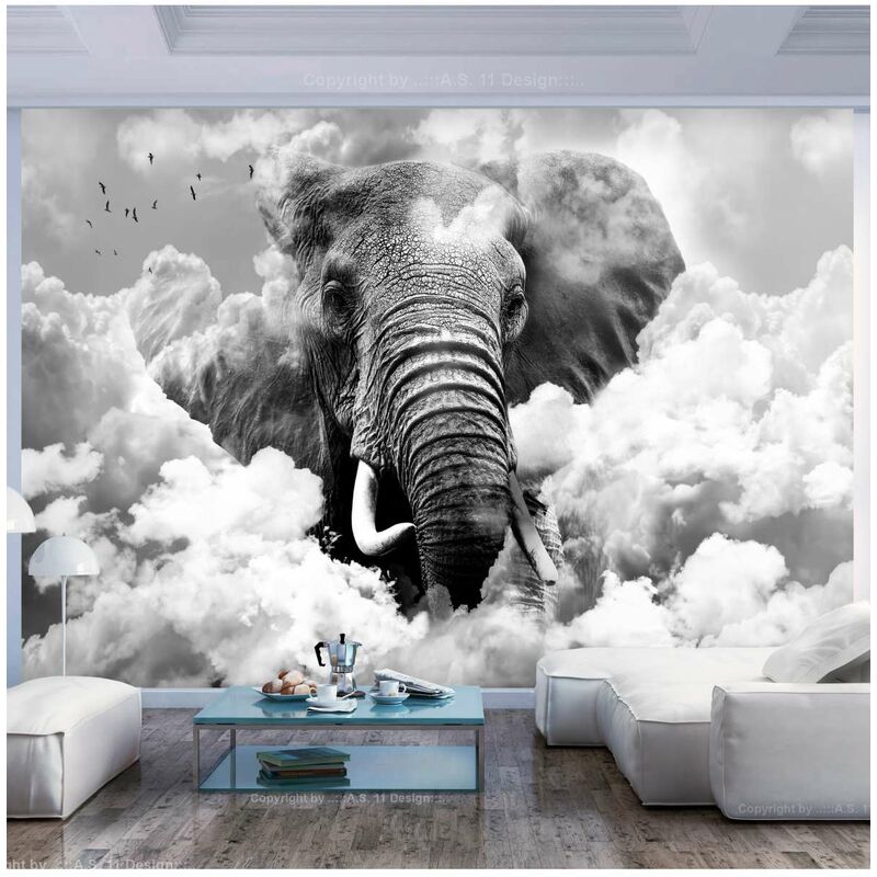 

Fotomural - Elephant in the Clouds (Black and White) Medidas 150X105