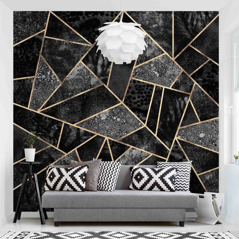 

Fotomural - Gray Triangles Gold - Mural cuadrado Dimensión LxA: 288cm x 288cm