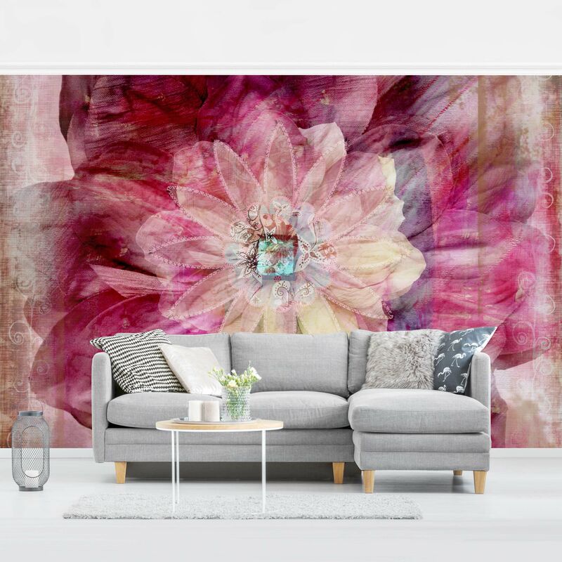 

Fotomural - Grunge Flower - Mural apaisado Dimensión LxA: 255cm x 384cm
