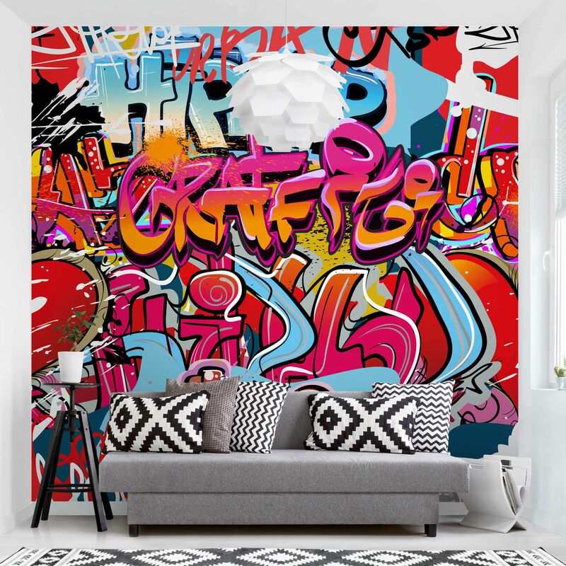 

Fotomural - Hip Hop Graffiti - Mural cuadrado Dimensión LxA: 240cm x 240cm